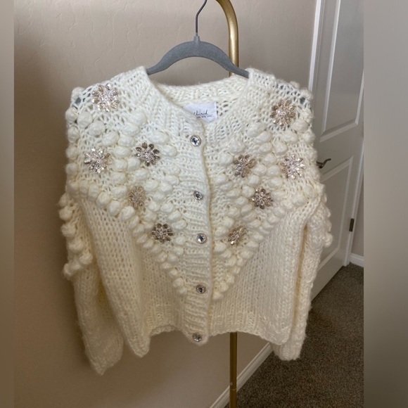 Cute 3D flower cardigan holiday style NWOT - Picture 4 of 6
